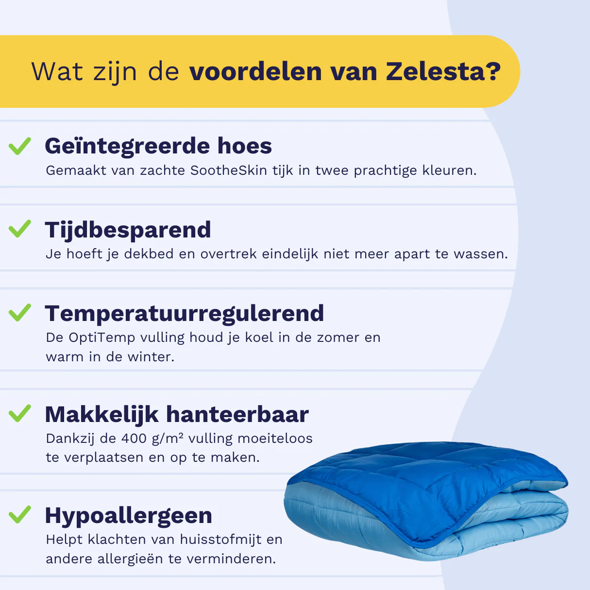 Zelesta Everyday Duo Dekbed - Blauw & Azuur - Image 4