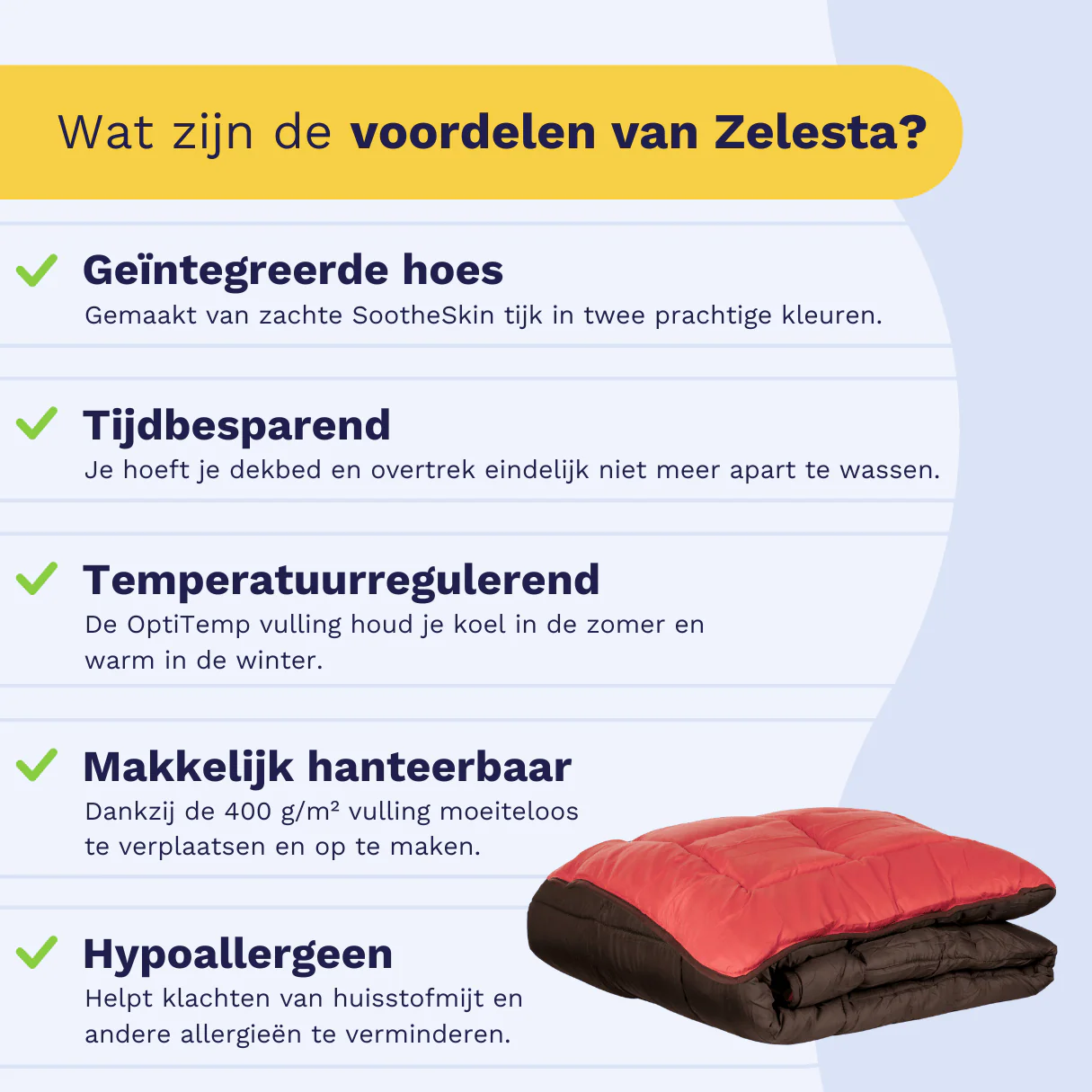 Zelesta Everyday Duo Dekbed - Chocolade & Koraal - Image 4