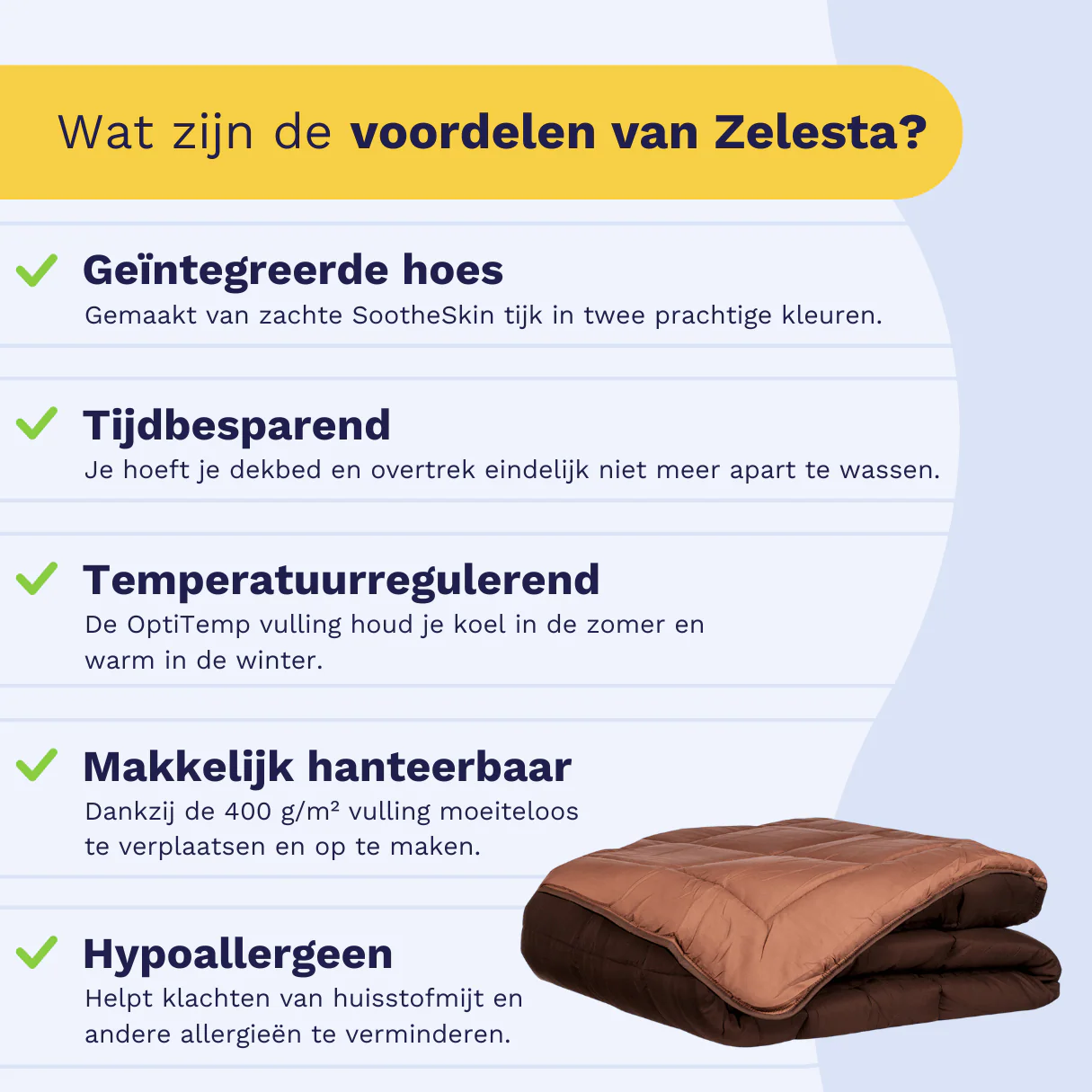 Zelesta Everyday Duo Dekbed - Chocolade & Mokka - Image 4