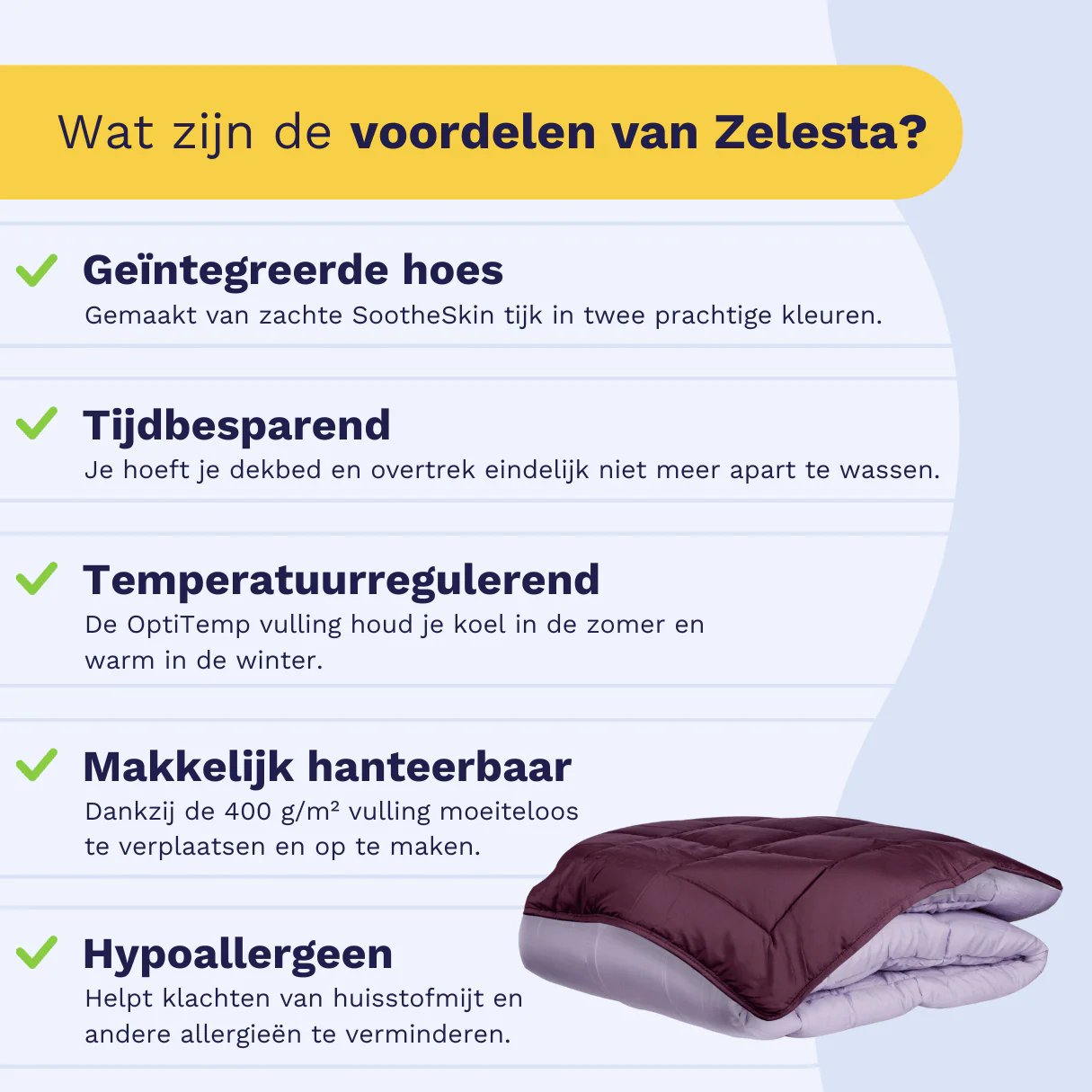 Zelesta Everyday Duo Dekbed - Paars & Lila - Image 4