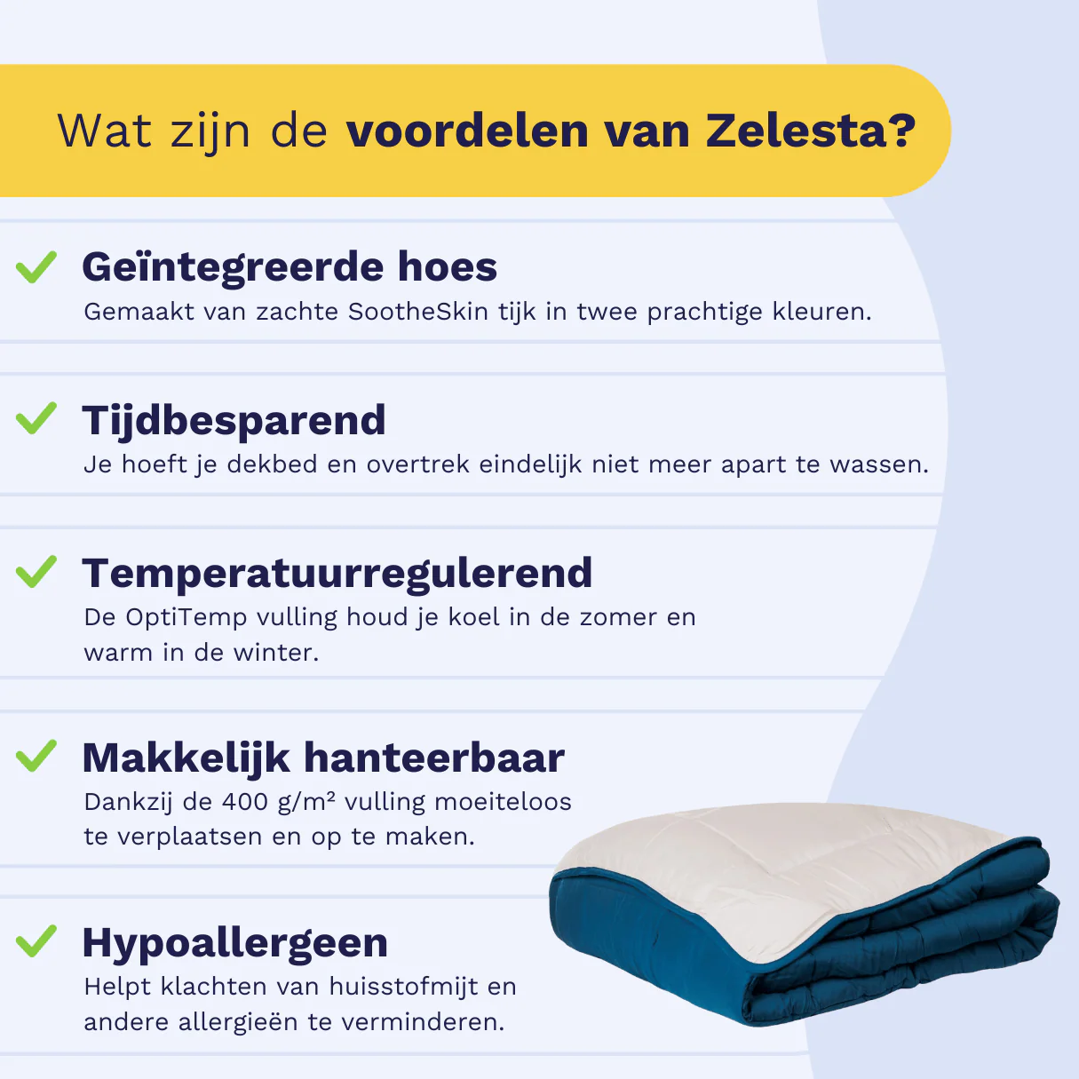 Zelesta Everyday Duo Dekbed - Turqoise & Beige - Image 4
