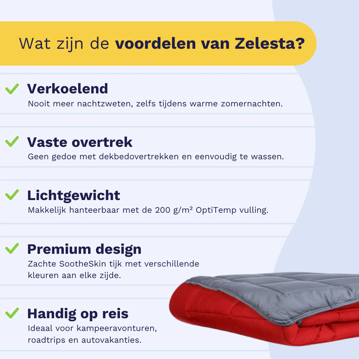 Zelesta Everyday Duo Zomerdekbed - Antraciet & Rood - Image 4
