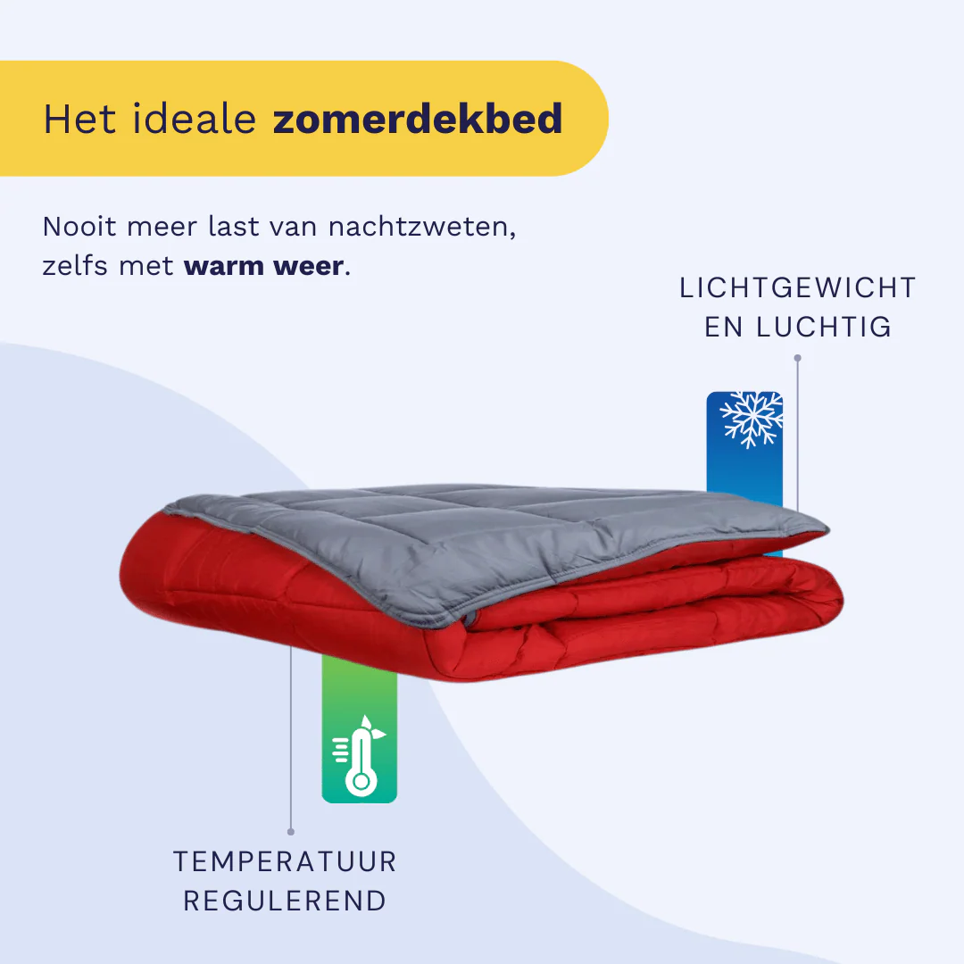 Zelesta Everyday Duo Zomerdekbed - Antraciet & Rood - Image 5