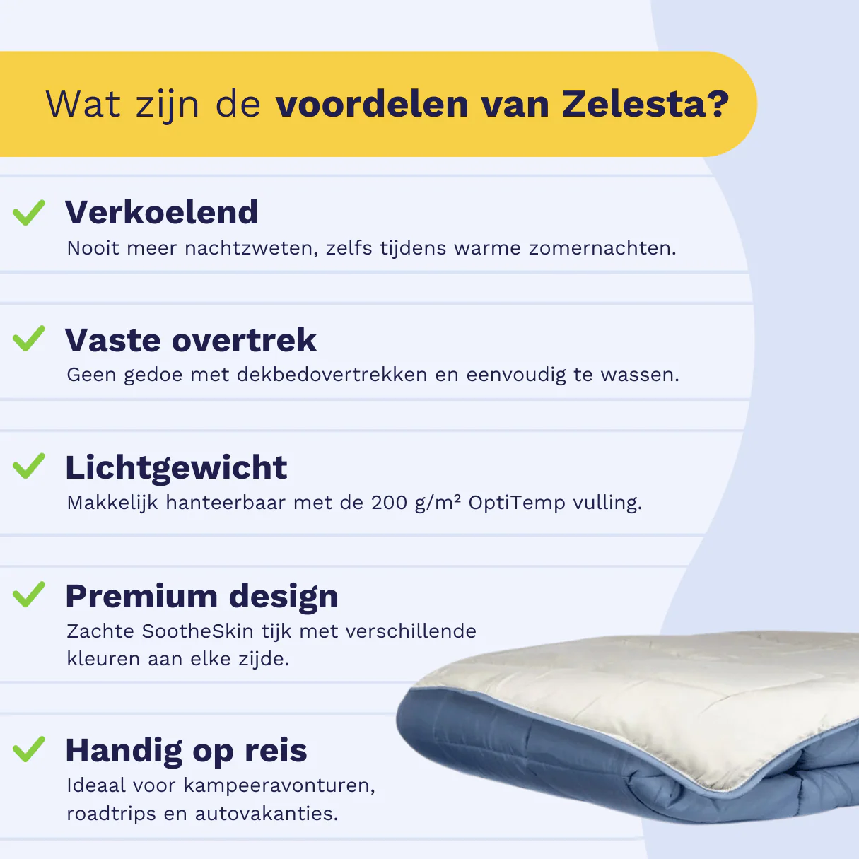Zelesta Everyday Duo Zomerdekbed - Blauw & Mastiek - Image 4