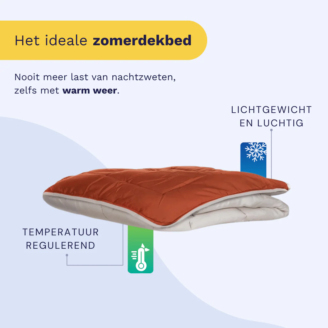 Zelesta Everyday Duo Zomerdekbed - Lichtgrijs & Gember - Image 5