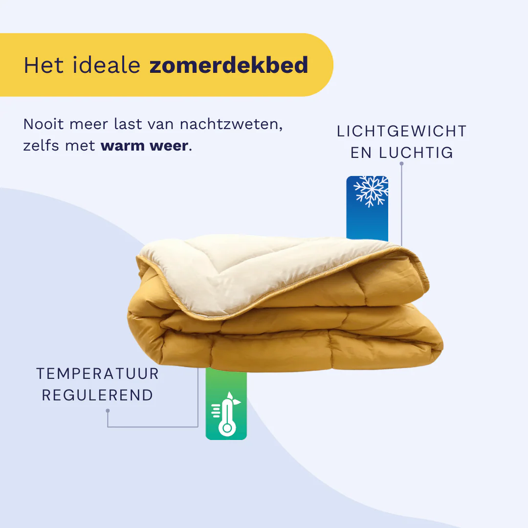 Zelesta Everyday Duo Zomerdekbed - Okergeel & Linnen - Image 4