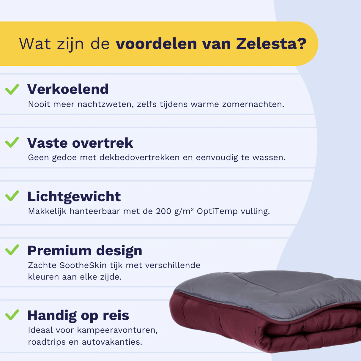 Zelesta Everyday Duo Zomerdekbed - Paars & Antraciet - Image 4