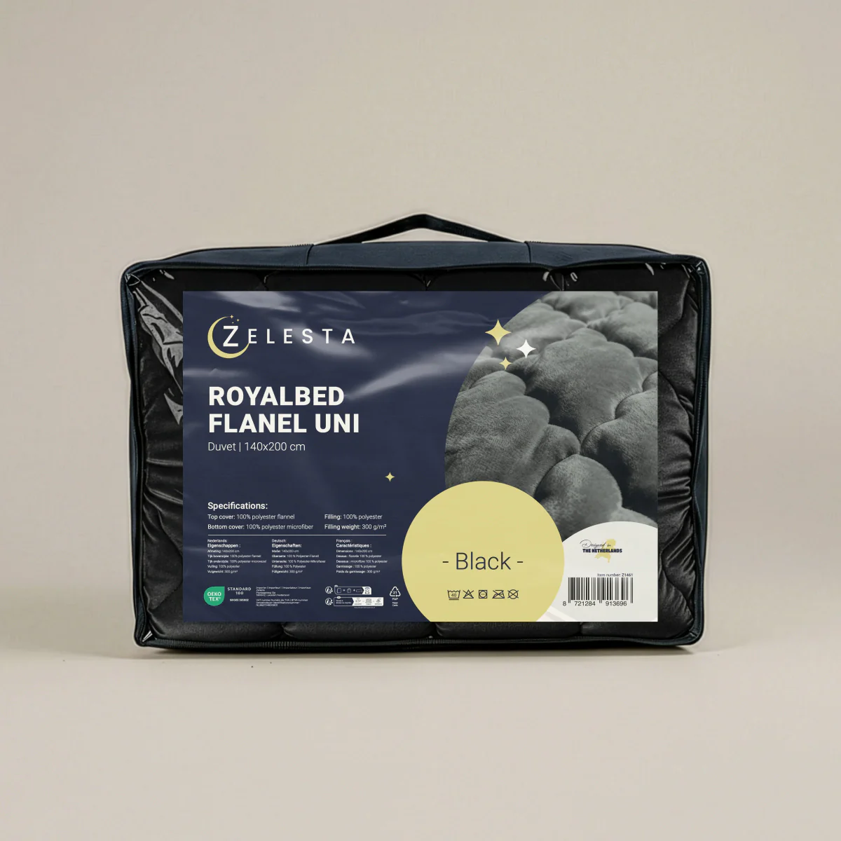 Zelesta Flanel Uni - Zwart - Image 7