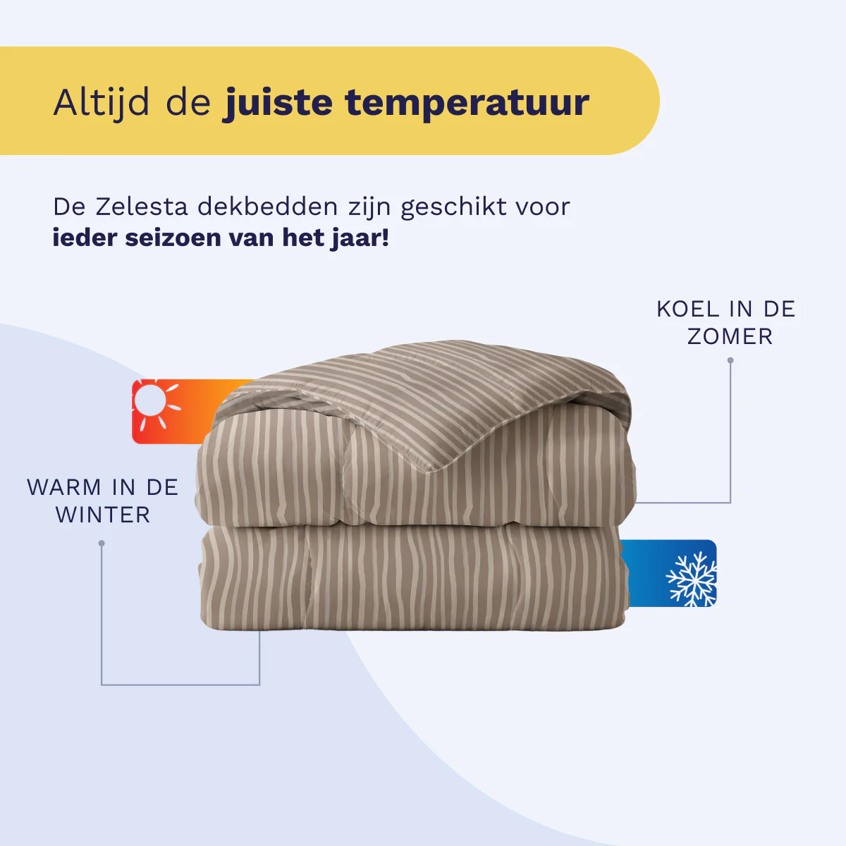 Zelesta Pure Design Katoen Dekbed - Brown Stripes - Image 7