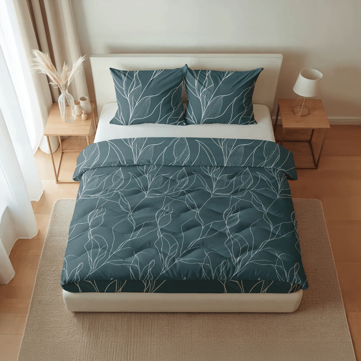 Zelesta Pure Design Katoen Dekbed - White Leaves - Image 2