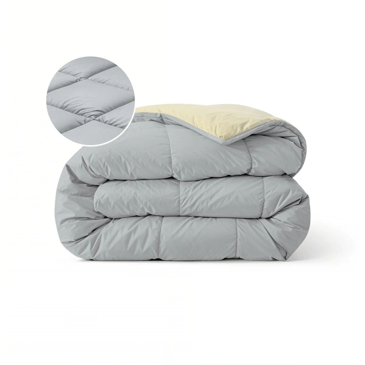 Zelesta Pure Duo Katoen Dekbed - Lichtgrijs & Botergeel