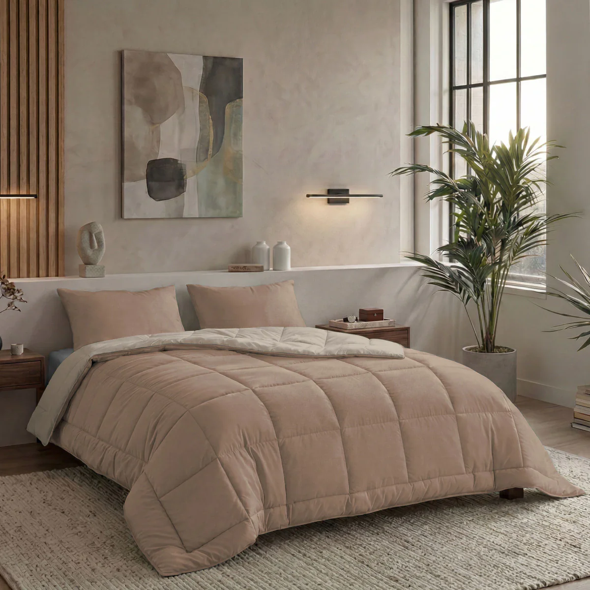 Zelesta Pure Duo Katoen Dekbed - Rozebruin & Betonbruin - Image 3
