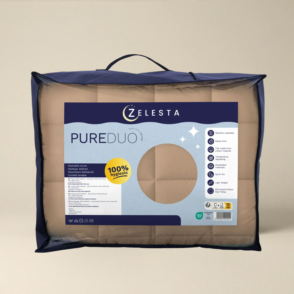 Zelesta Pure Duo Katoen Dekbed - Rozebruin & Betonbruin - Image 7