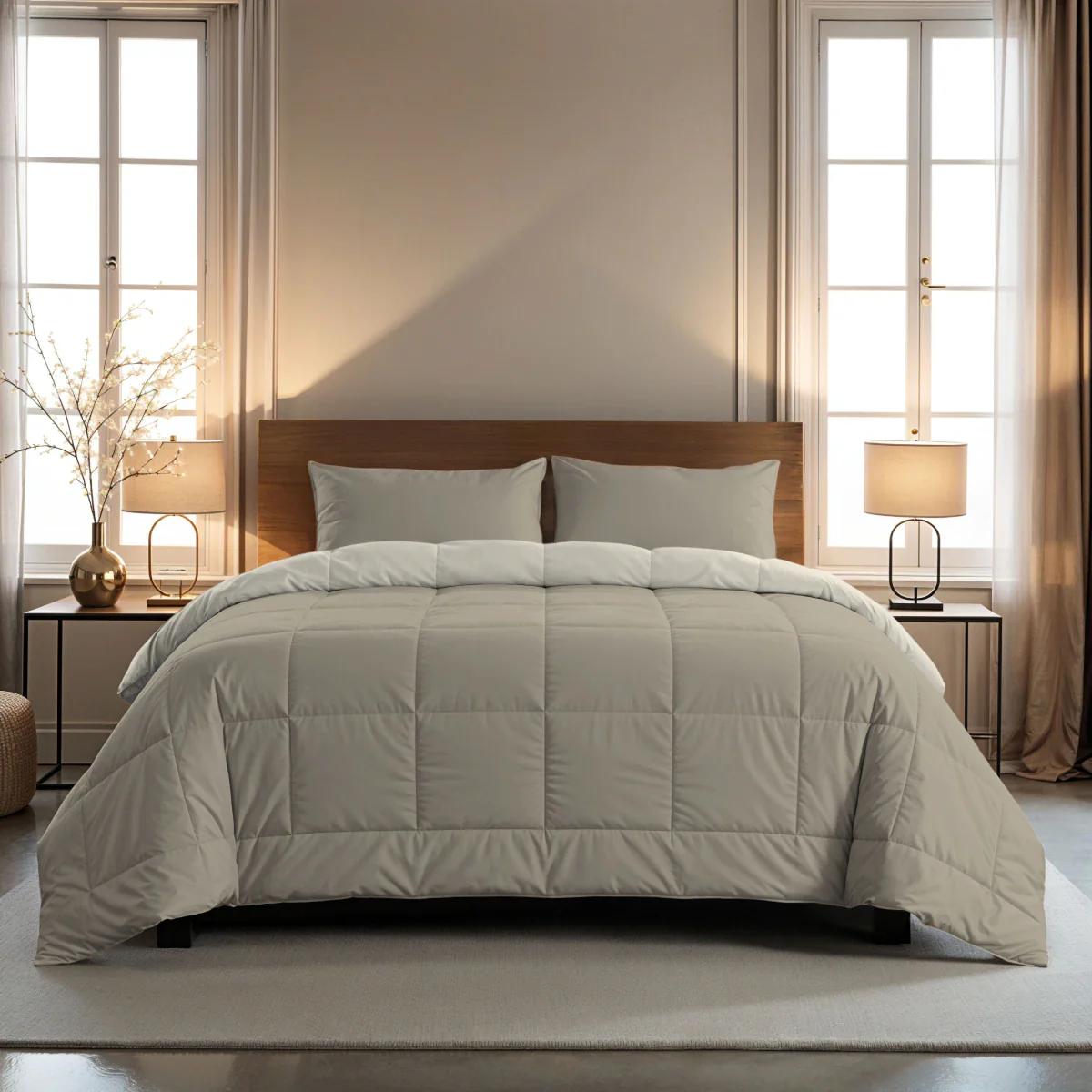 Zelesta Pure Duo Katoen Dekbed - Warmgrijs & Roomwit - Image 2