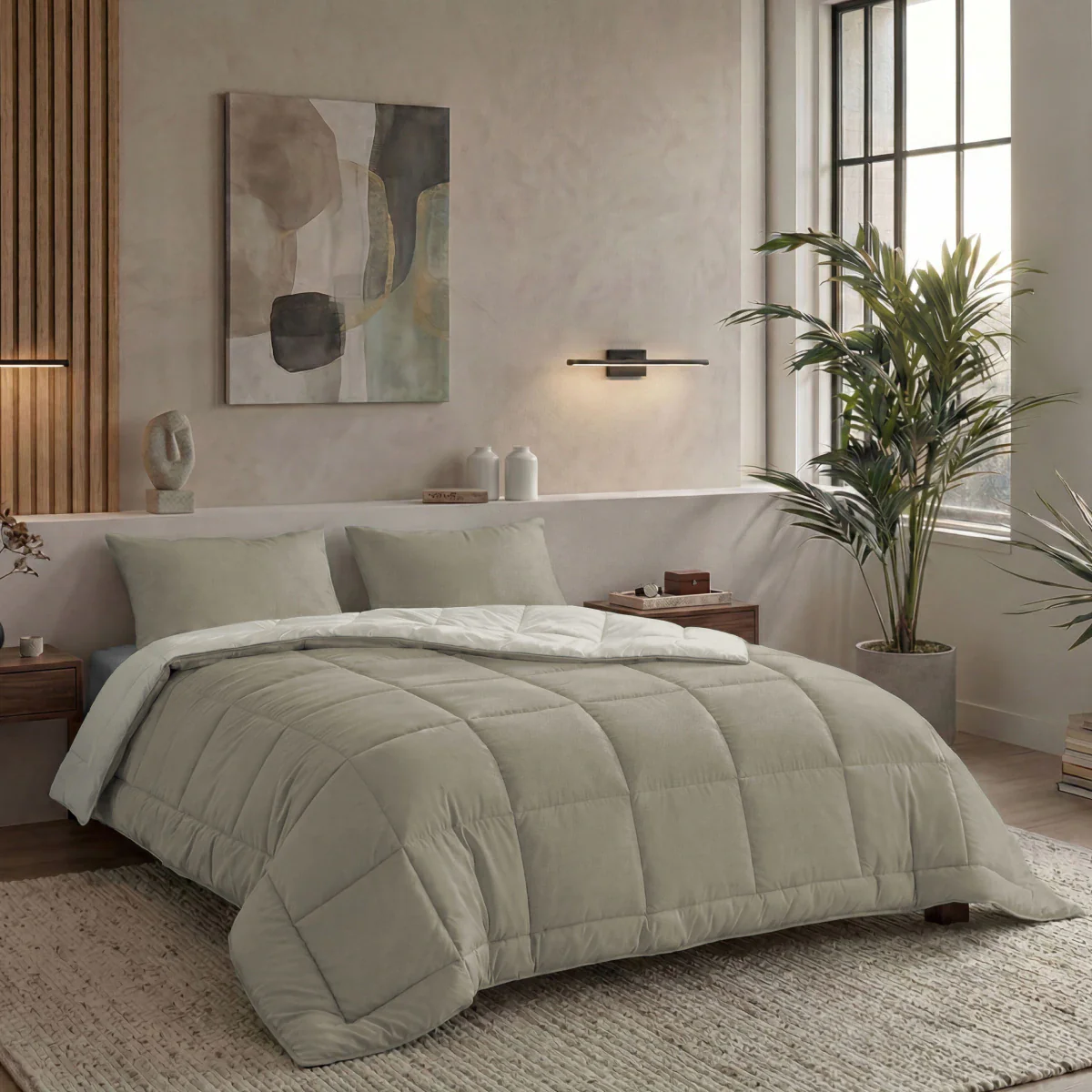 Zelesta Pure Duo Katoen Dekbed - Warmgrijs & Roomwit - Image 3