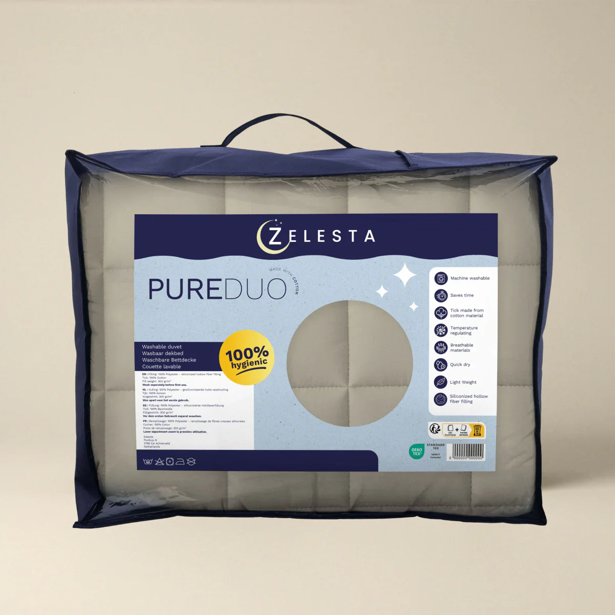 Zelesta Pure Duo Katoen Dekbed - Warmgrijs & Roomwit - Image 7