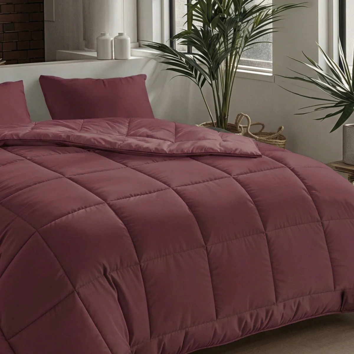 Zelesta Pure Uni Katoen Dekbed - Bordeauxrood - Image 3