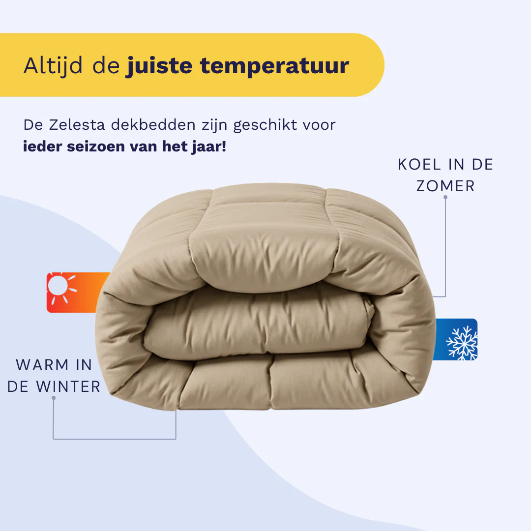 Zelesta Pure Uni Katoen Dekbed - Taupe Blush - Image 4