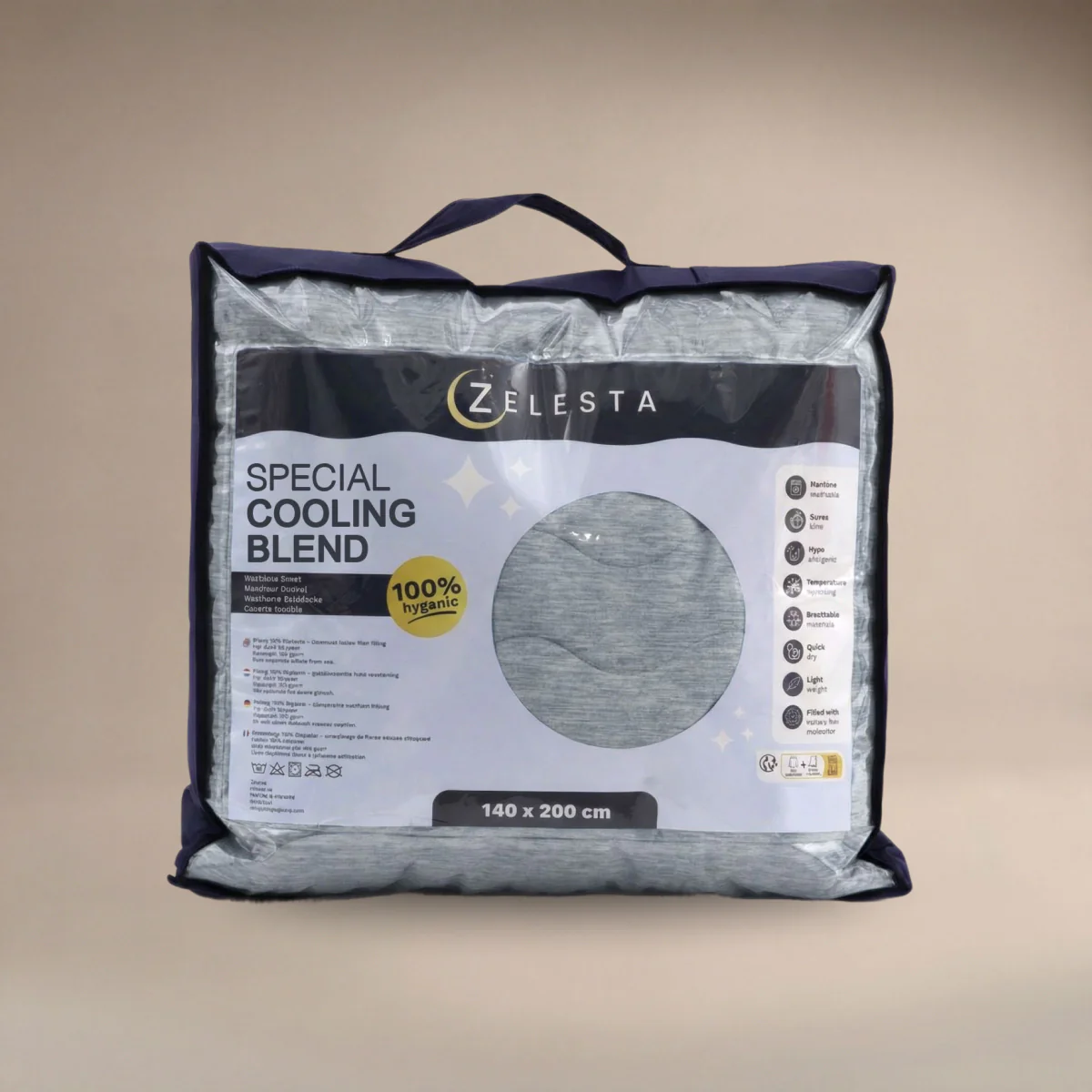 Zelesta Special Cooling Blend Zomerdekbed - Warm Grijs Linnen - Image 7