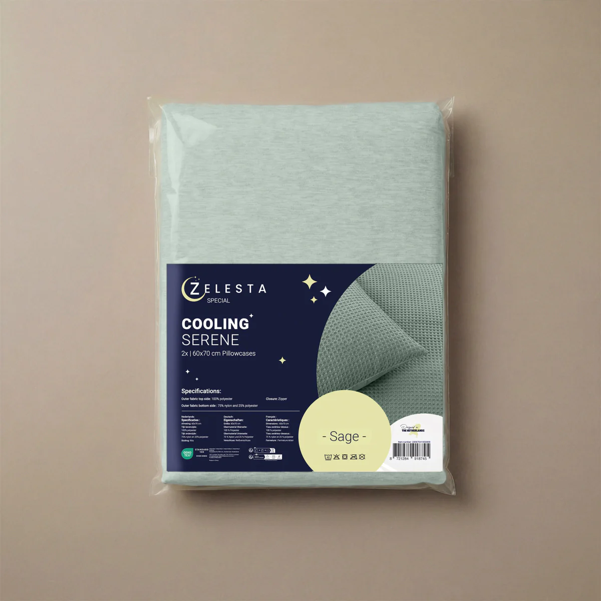 Zelesta Special Cooling Serene Kussensloop set van 2 - Saliegroen - Image 3