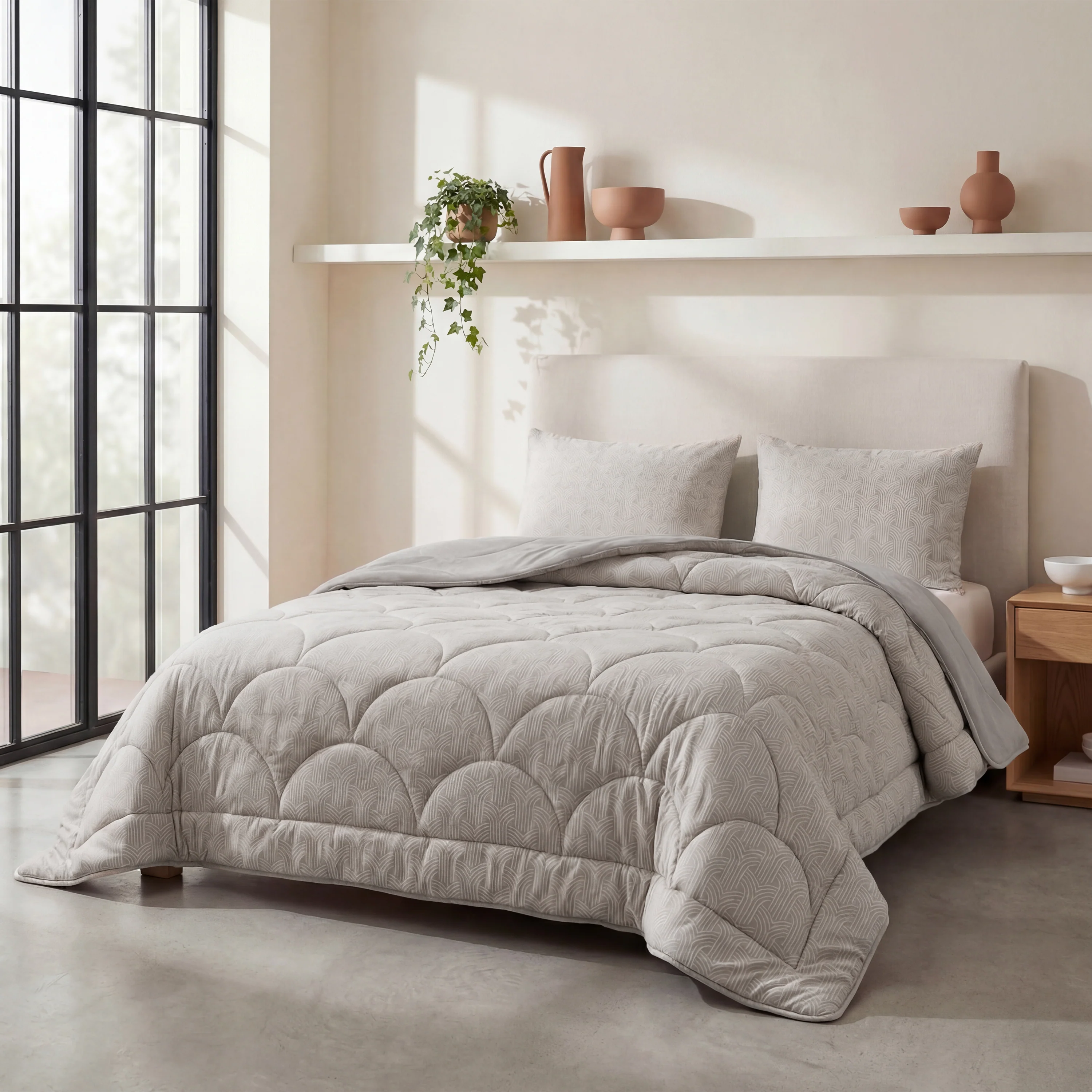 Zelesta Special Flanel Dekbed - Taupe & Grijs - Image 2