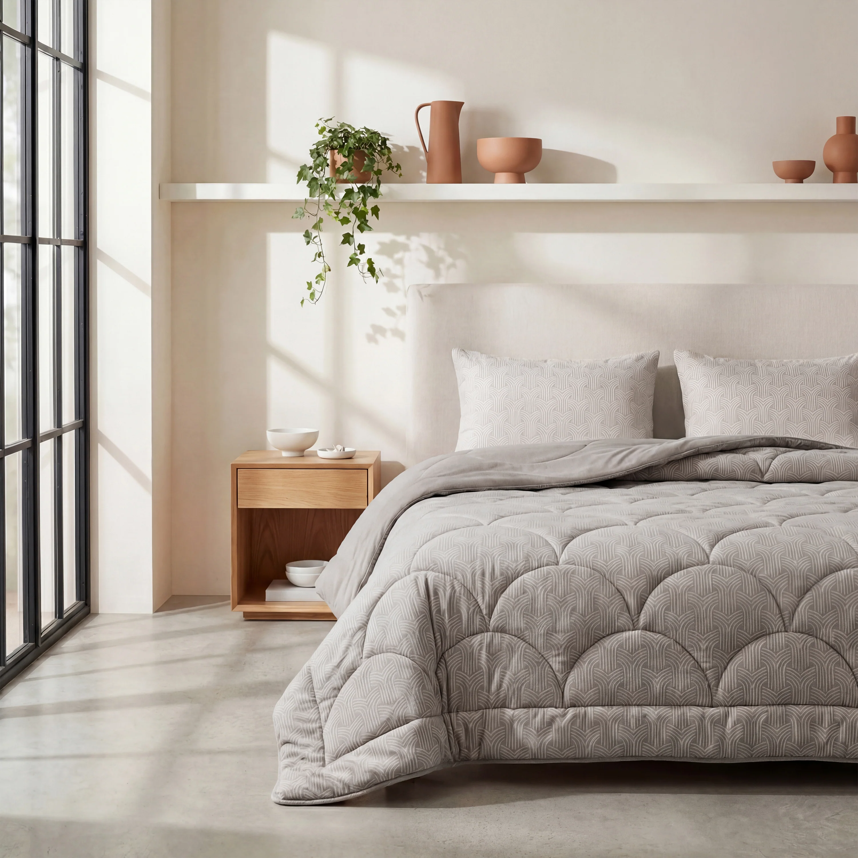 Zelesta Special Flanel Dekbed - Taupe & Grijs - Image 3