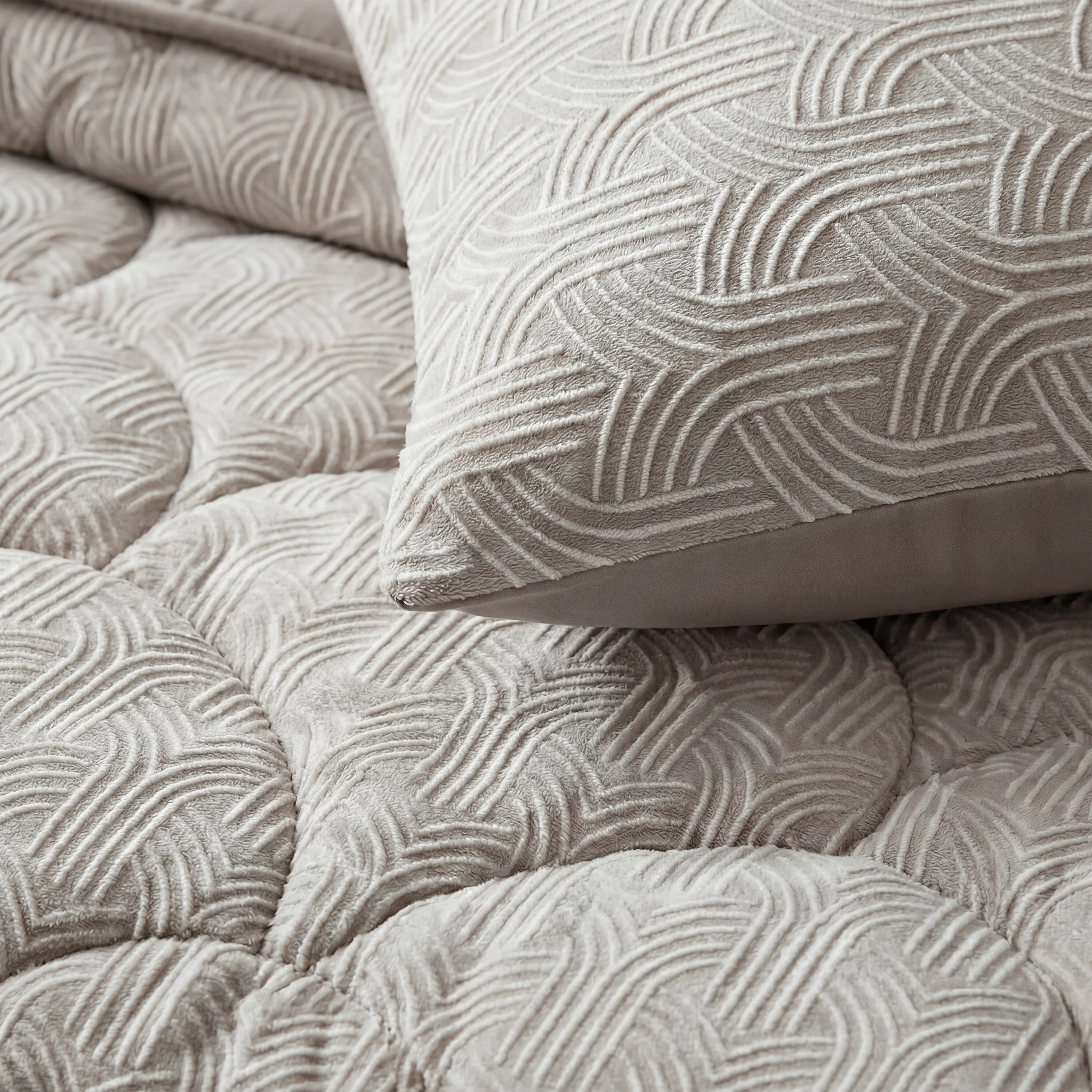 Zelesta Special Flanel Dekbed - Taupe & Grijs - Image 6