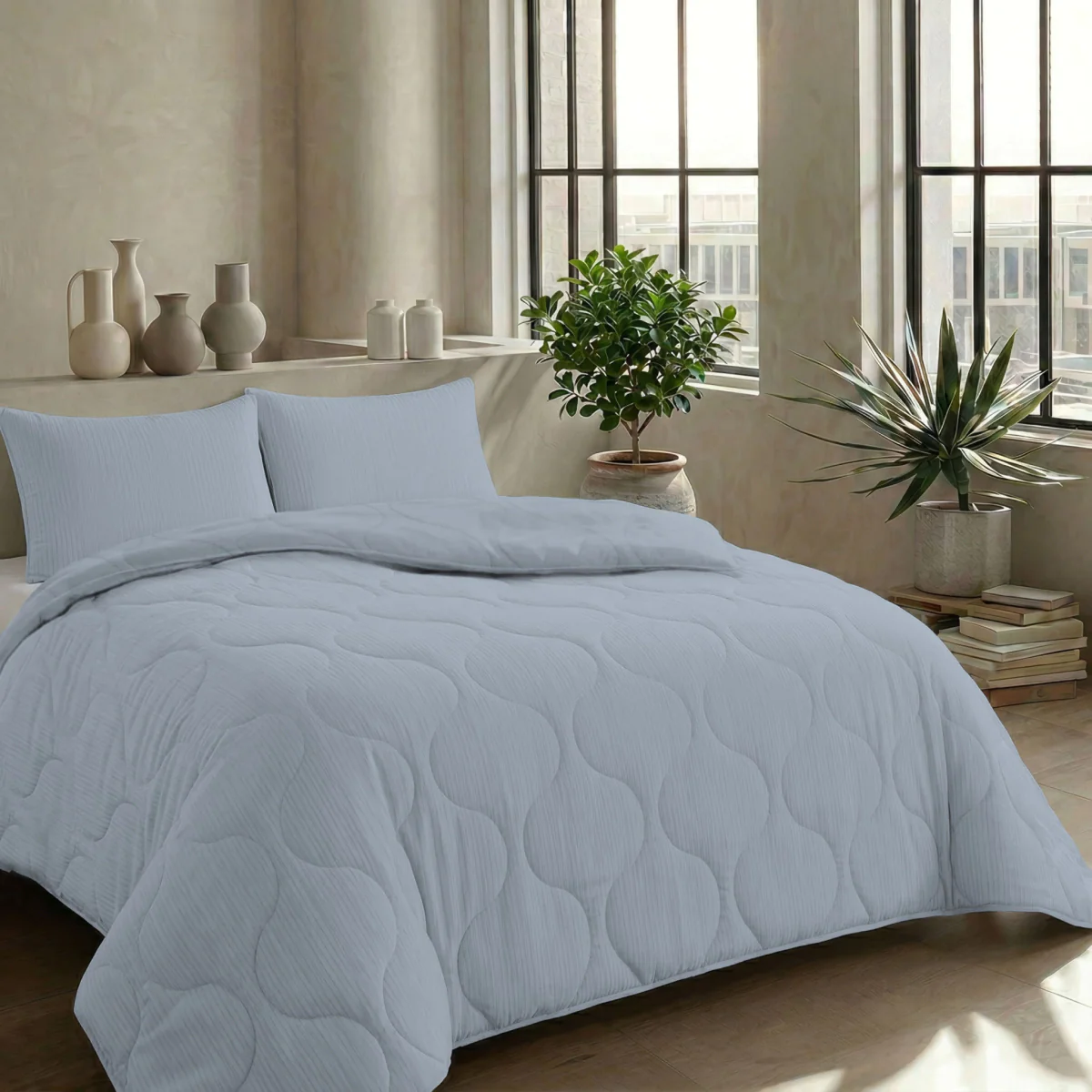 Zelesta Special Mousseline Zomerdekbed - Licht ijsblauw - Image 3