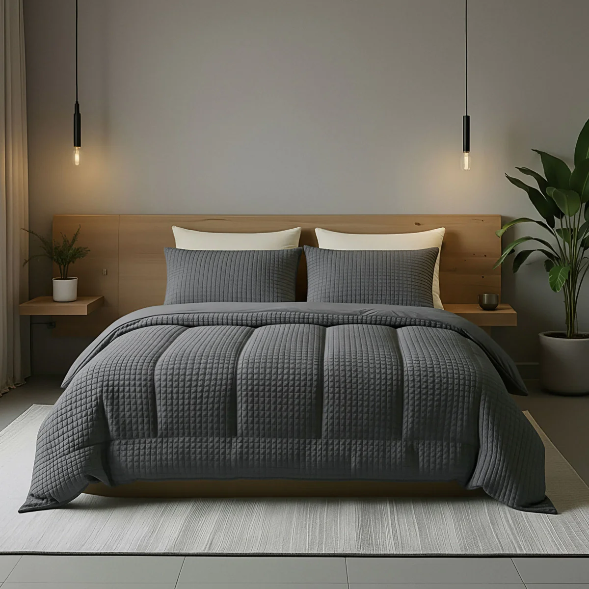 Zelesta Special Teddy Check Dekbed - Antraciet - Image 2