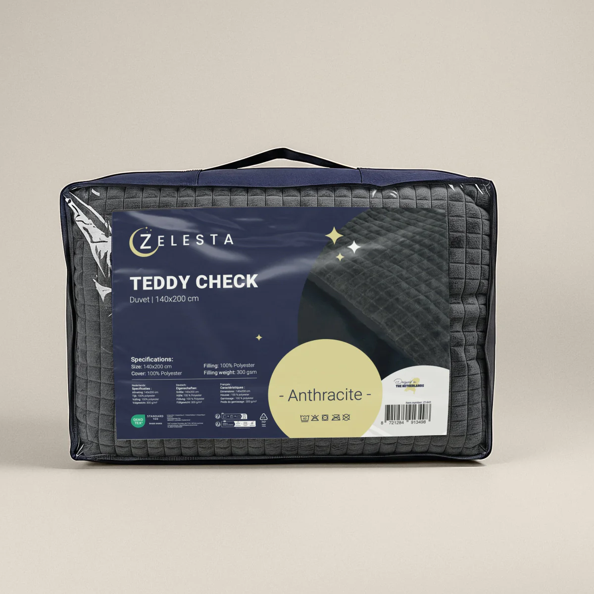 Zelesta Special Teddy Check Dekbed - Antraciet - Image 6