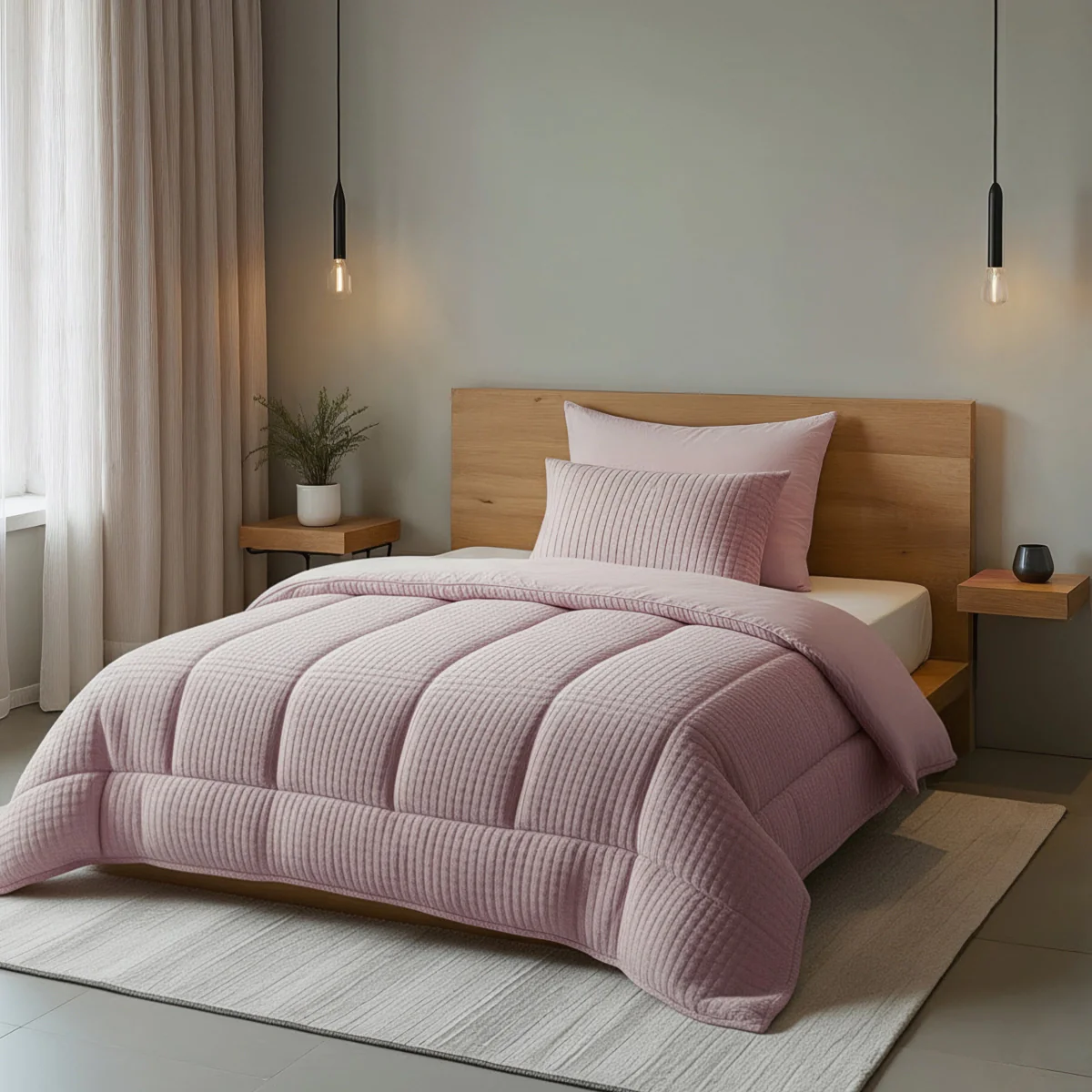 Zelesta Special Teddy Check Dekbed - Oud Roze - Image 3
