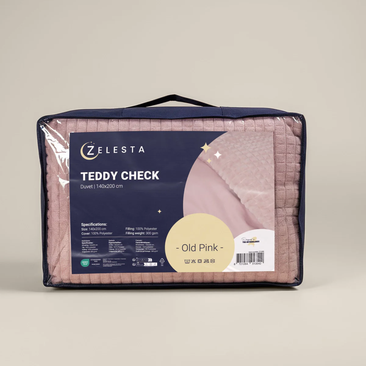 Zelesta Special Teddy Check Dekbed - Oud Roze - Image 6