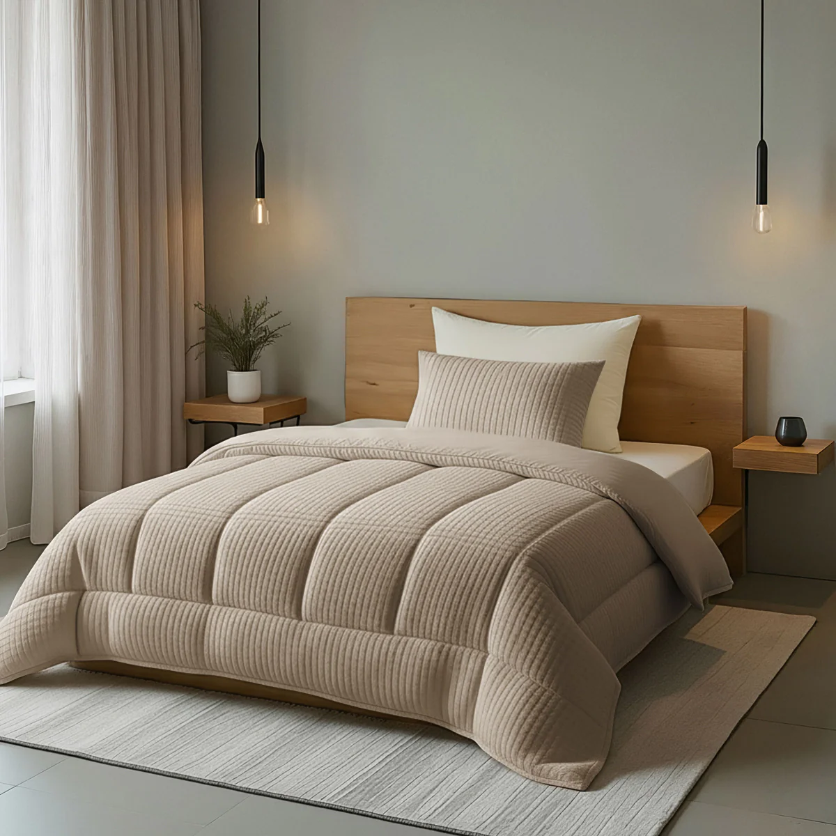 Zelesta Special Teddy Check Dekbed - Taupe - Image 3