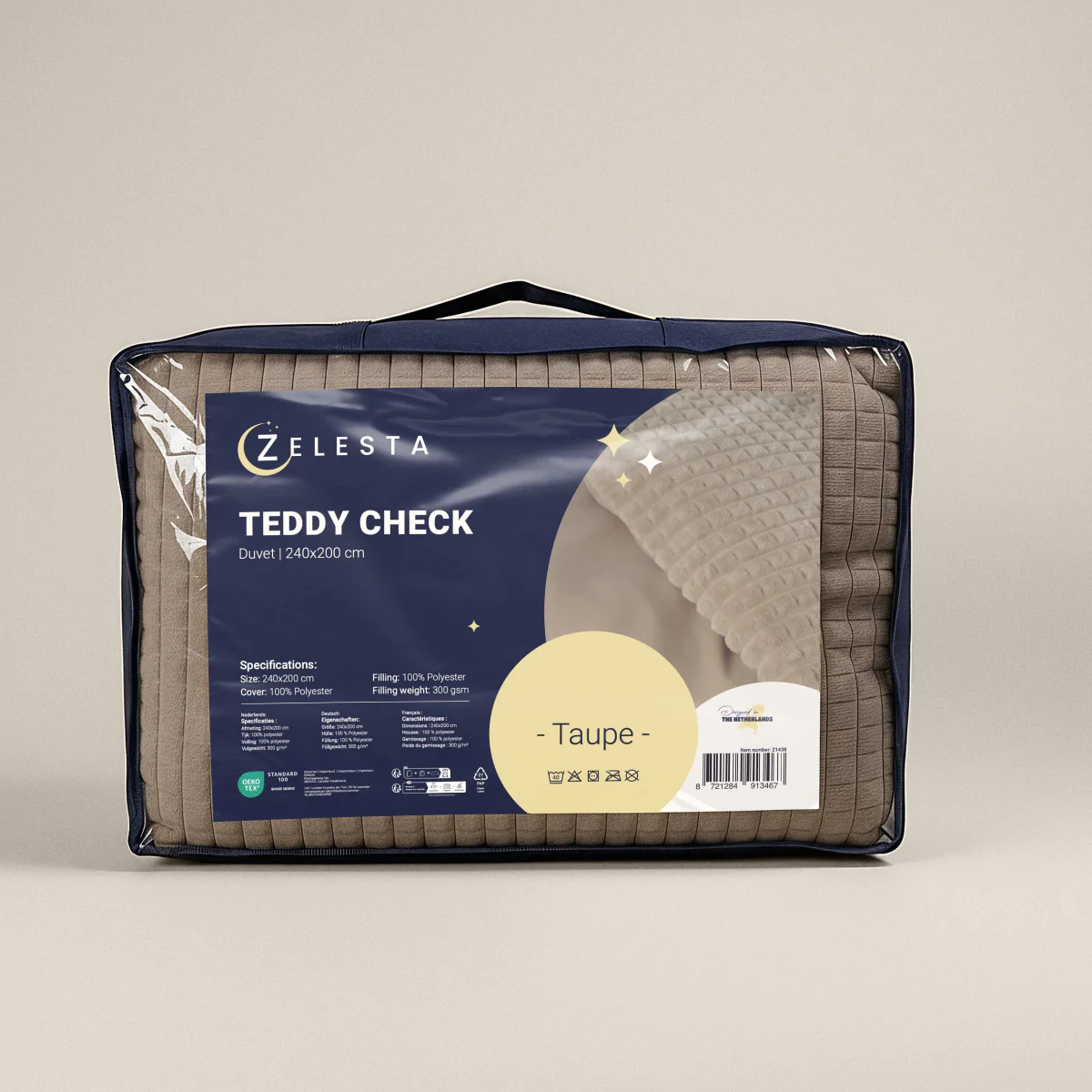 Zelesta Special Teddy Check Dekbed - Taupe - Image 6