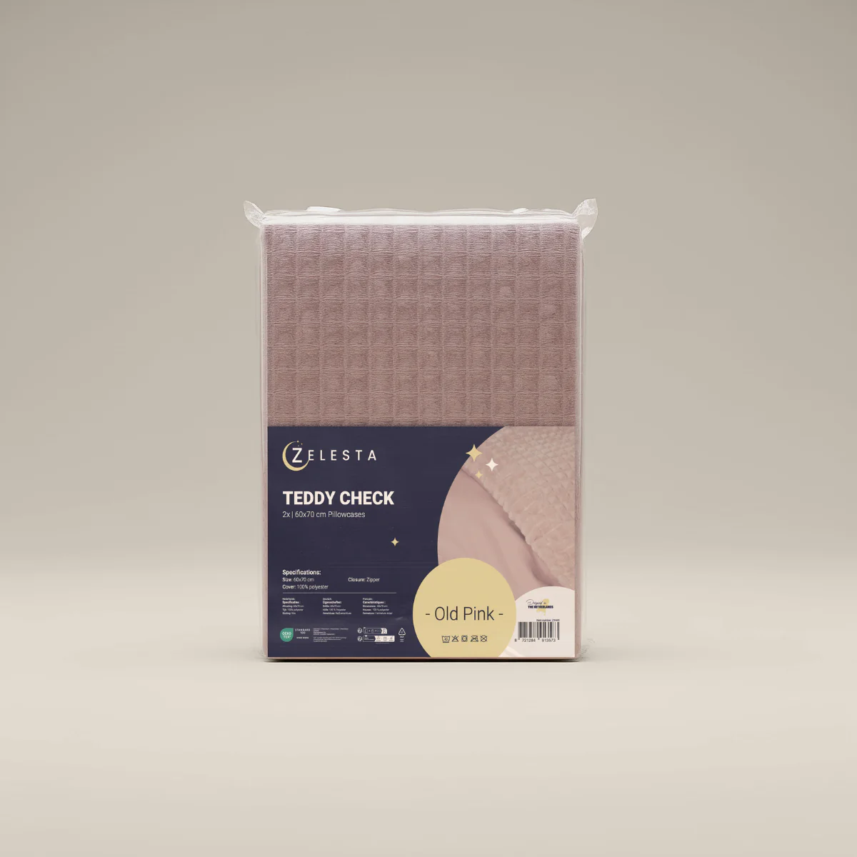 Zelesta Special Teddy Check Kussensloop Set van 2 - Oud Roze - Image 3