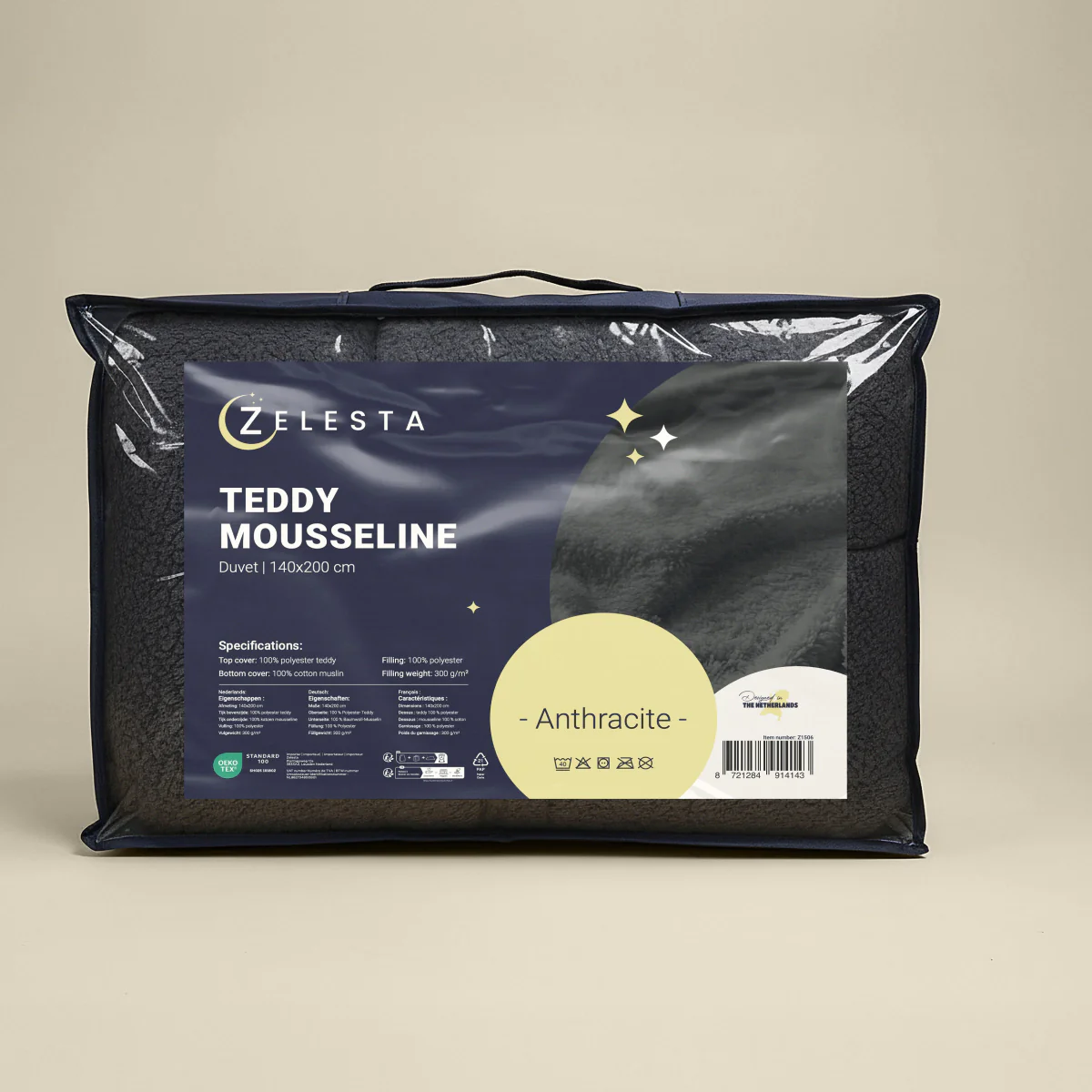 Zelesta Teddy Katoen Mousseline - Anthracite - Image 10