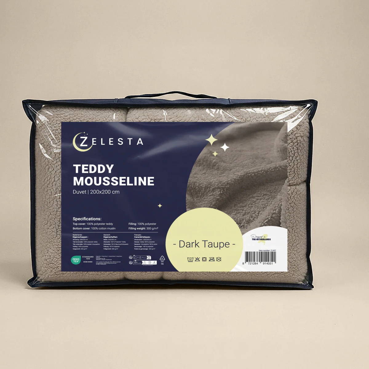 Zelesta Teddy Katoen Mousseline - Taupe - Image 10
