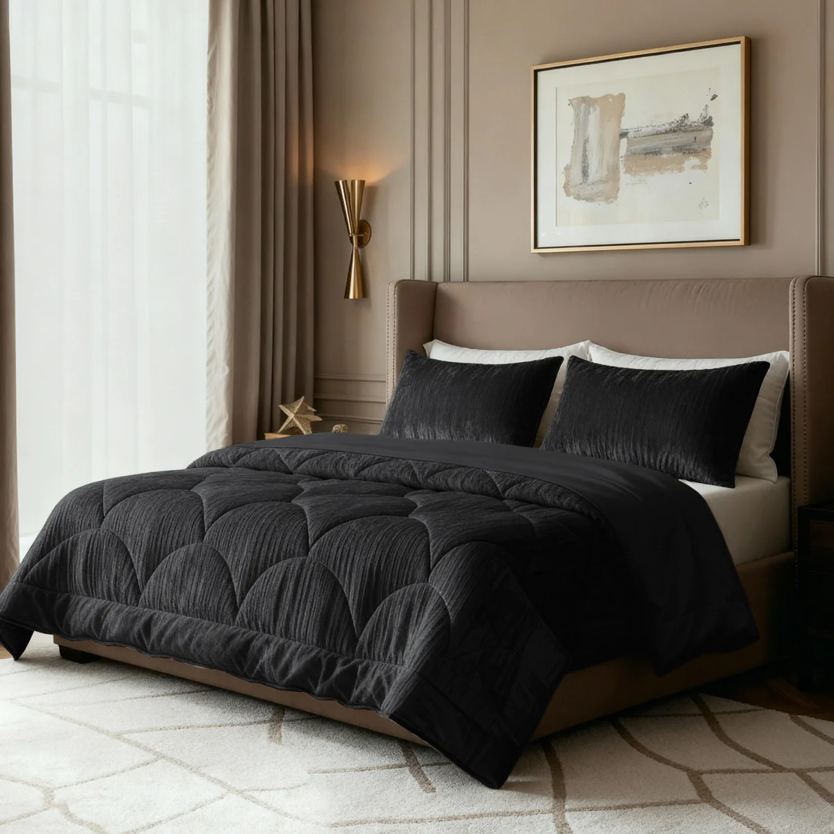 Zelesta Flanel Velvetbed Chique - Black - Image 2