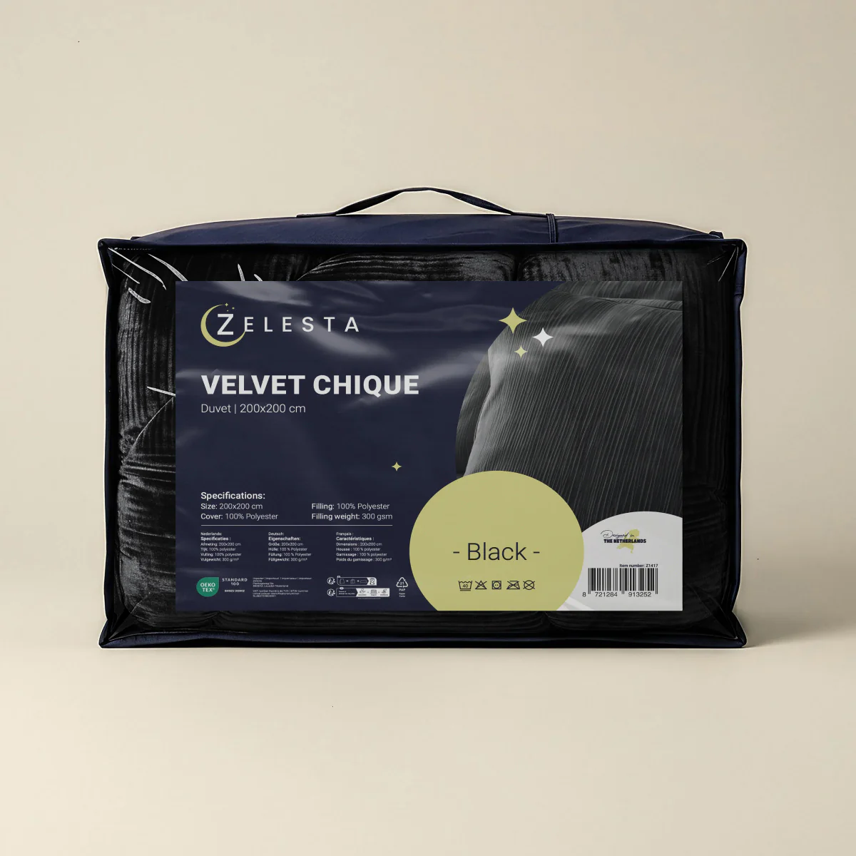 Zelesta Flanel Velvetbed Chique - Black - Image 9