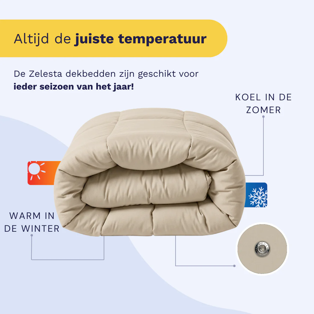 Zelesta Wonderbed 4 Seasons Double Katoen - Desert Sand - Image 3