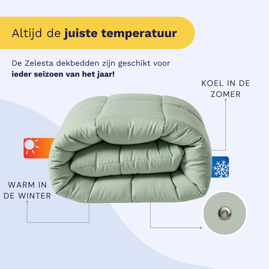 Zelesta Wonderbed 4 Seasons Double Katoen - Natural Green - Image 3