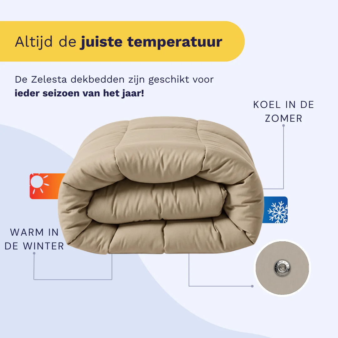Zelesta Wonderbed 4 Seasons Double Katoen - Taupe Blush - Image 4